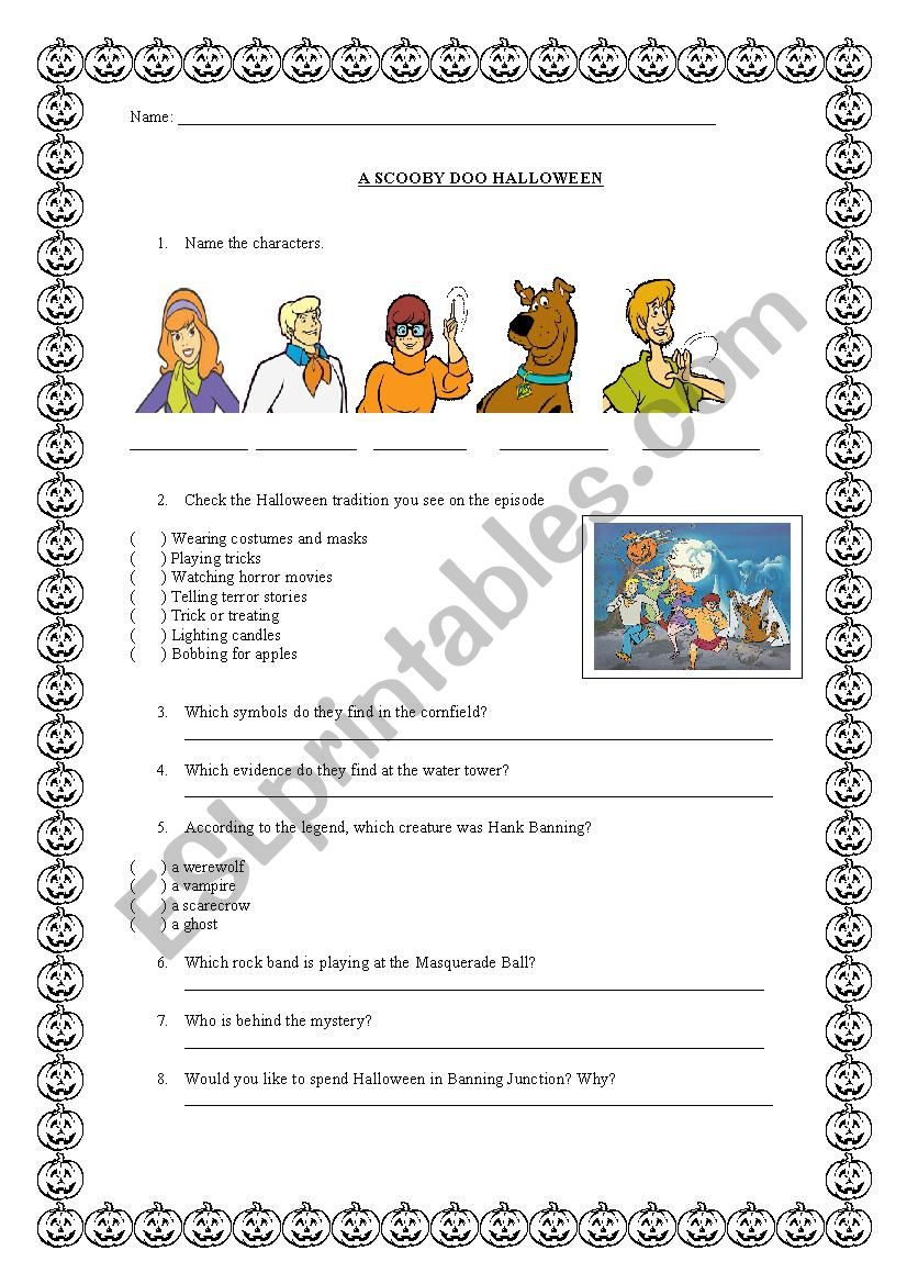 A Scooby Doo Halloween worksheet