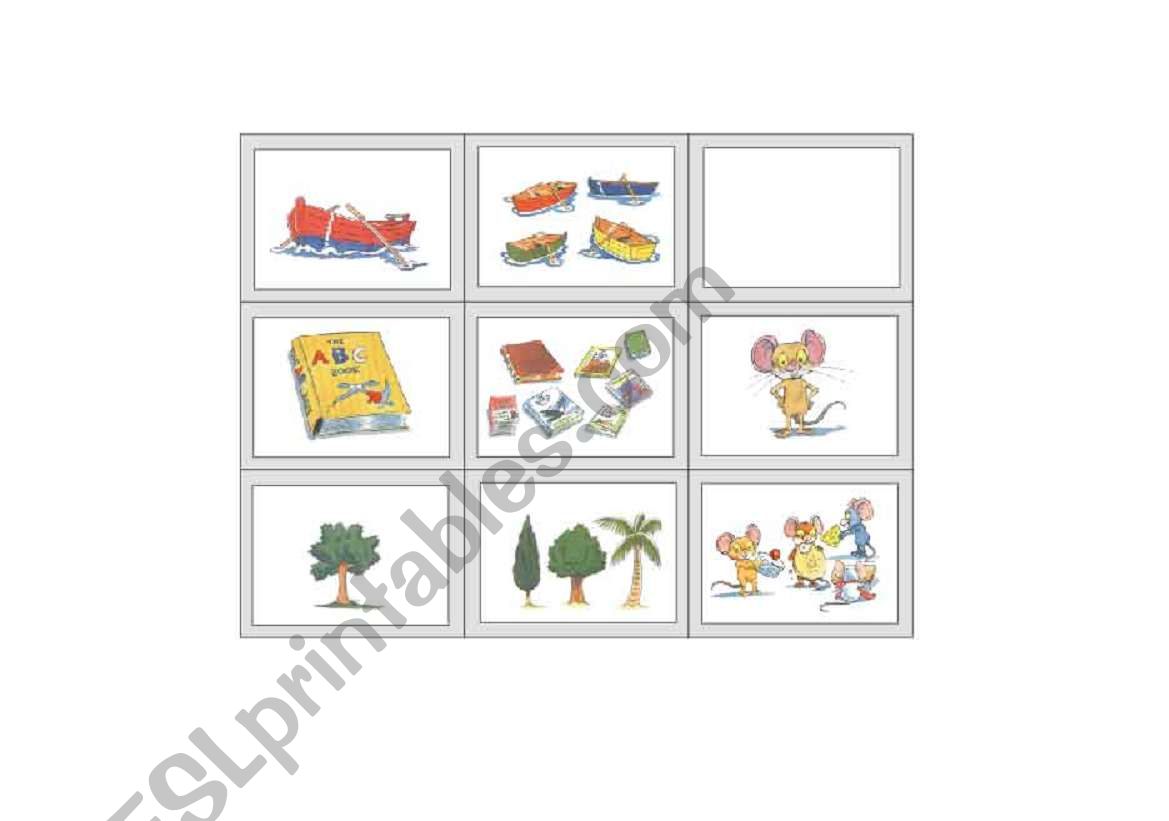 Flash cards  SINGULAR PLURAL worksheet