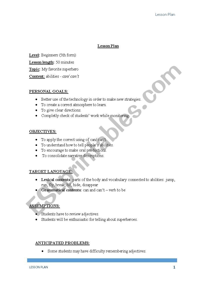 Can- comic worksheet