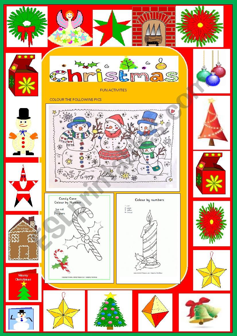 X-Mas Fun Activities worksheet