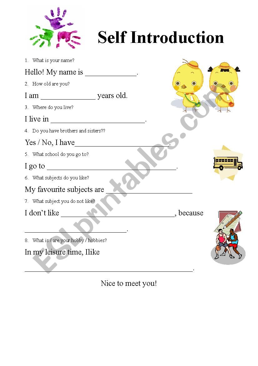 Introduction worksheet