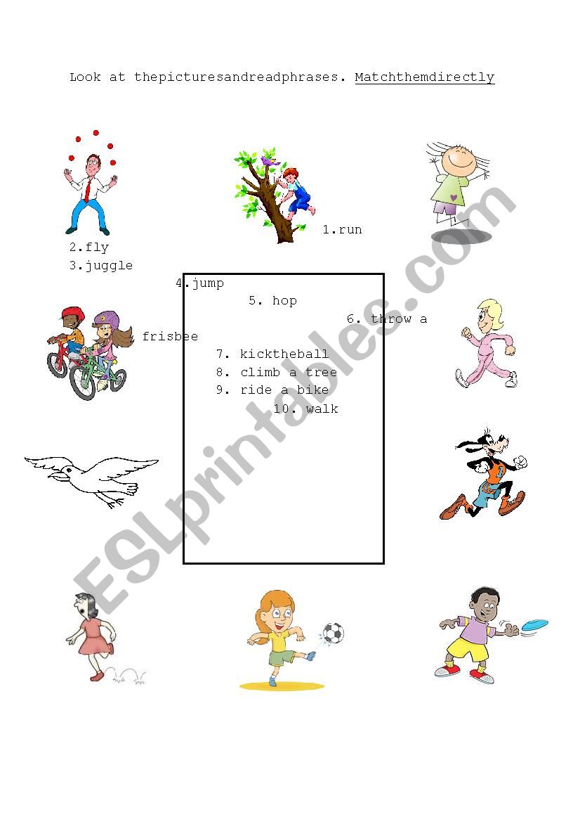 Action Verbs worksheet