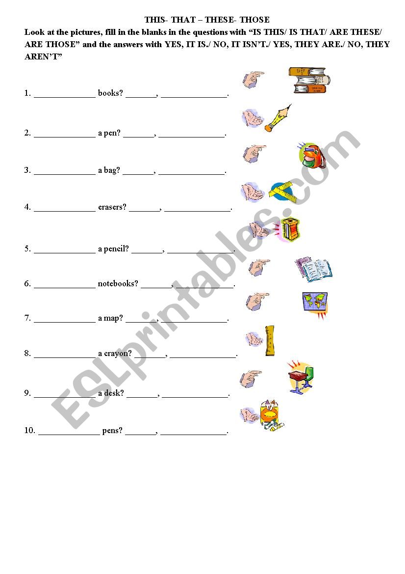 This- That- These- Those worksheet This- That- These- Those worksheet