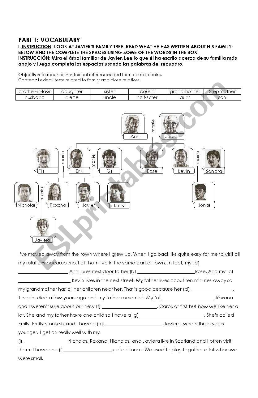 FAMILY MEMBERS worksheet