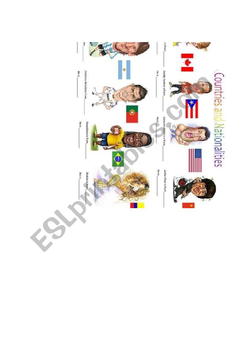 Countries and Nationalities worksheet