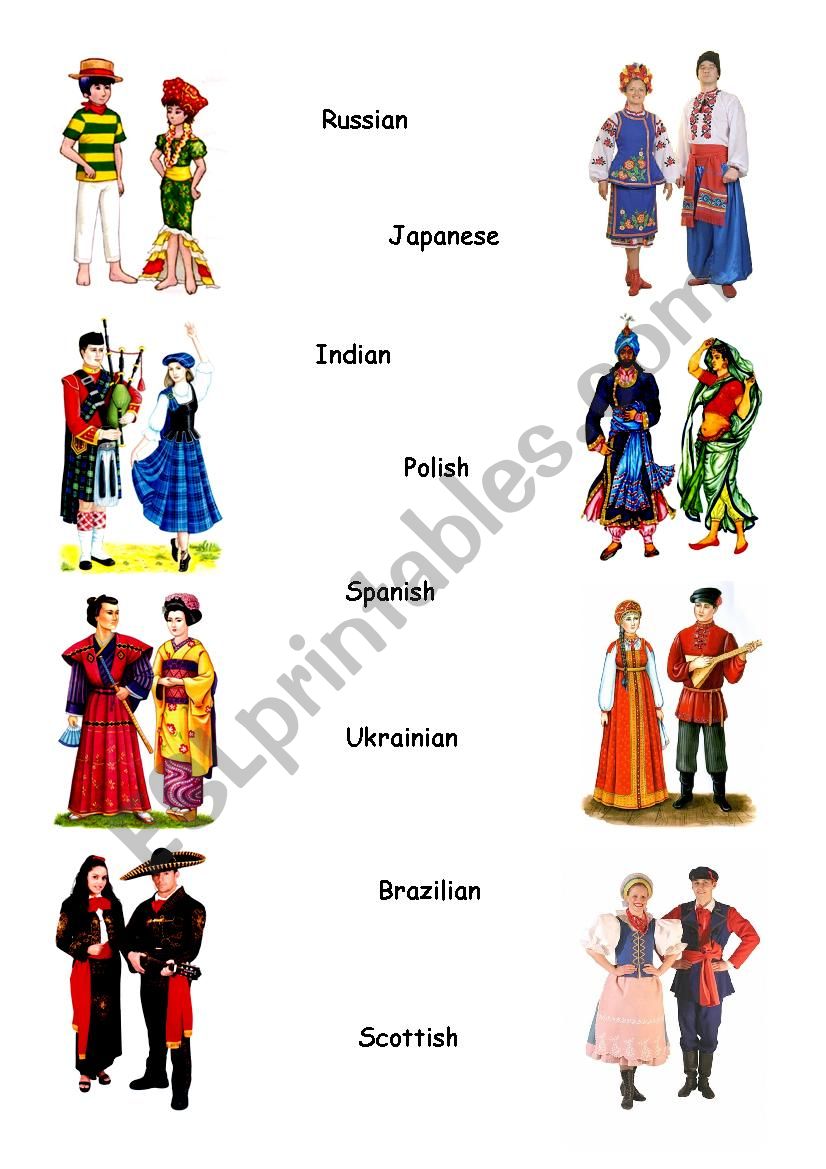 Nationalities worksheet