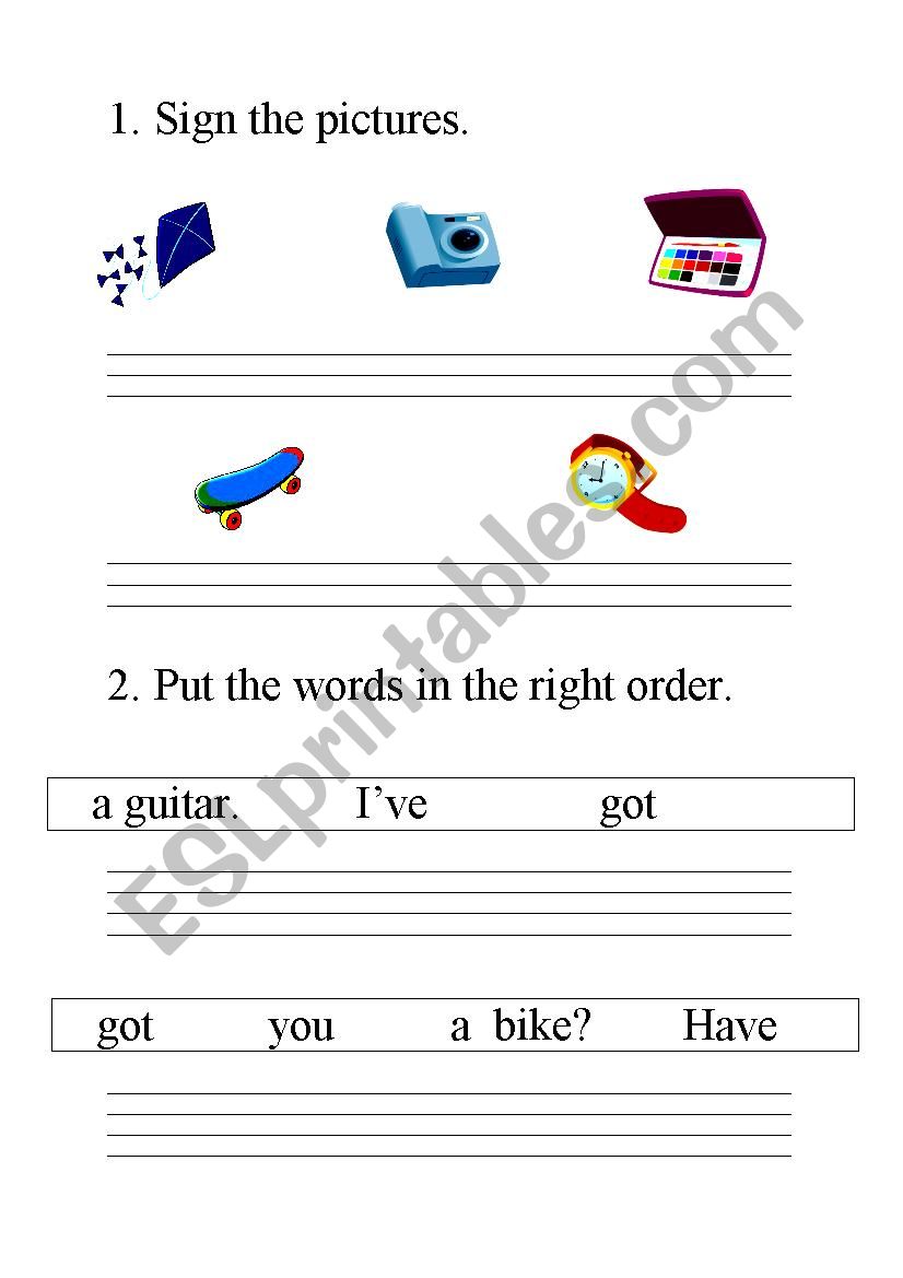 Things worksheet