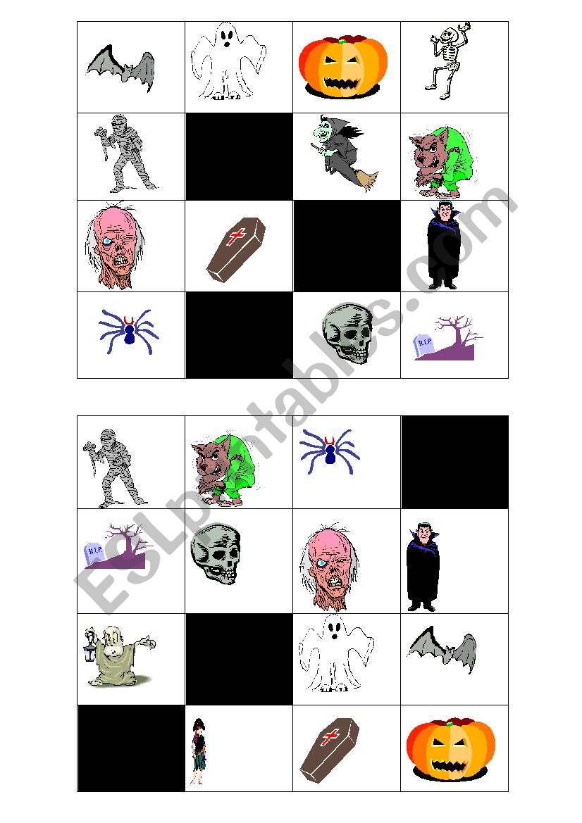 Halloween BINGO worksheet