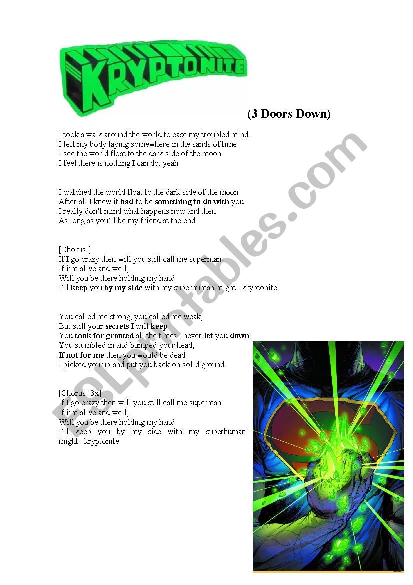 kryptonite worksheet