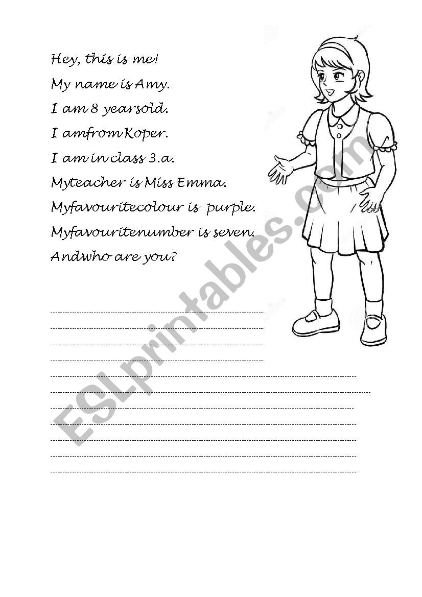 This is me! worksheet