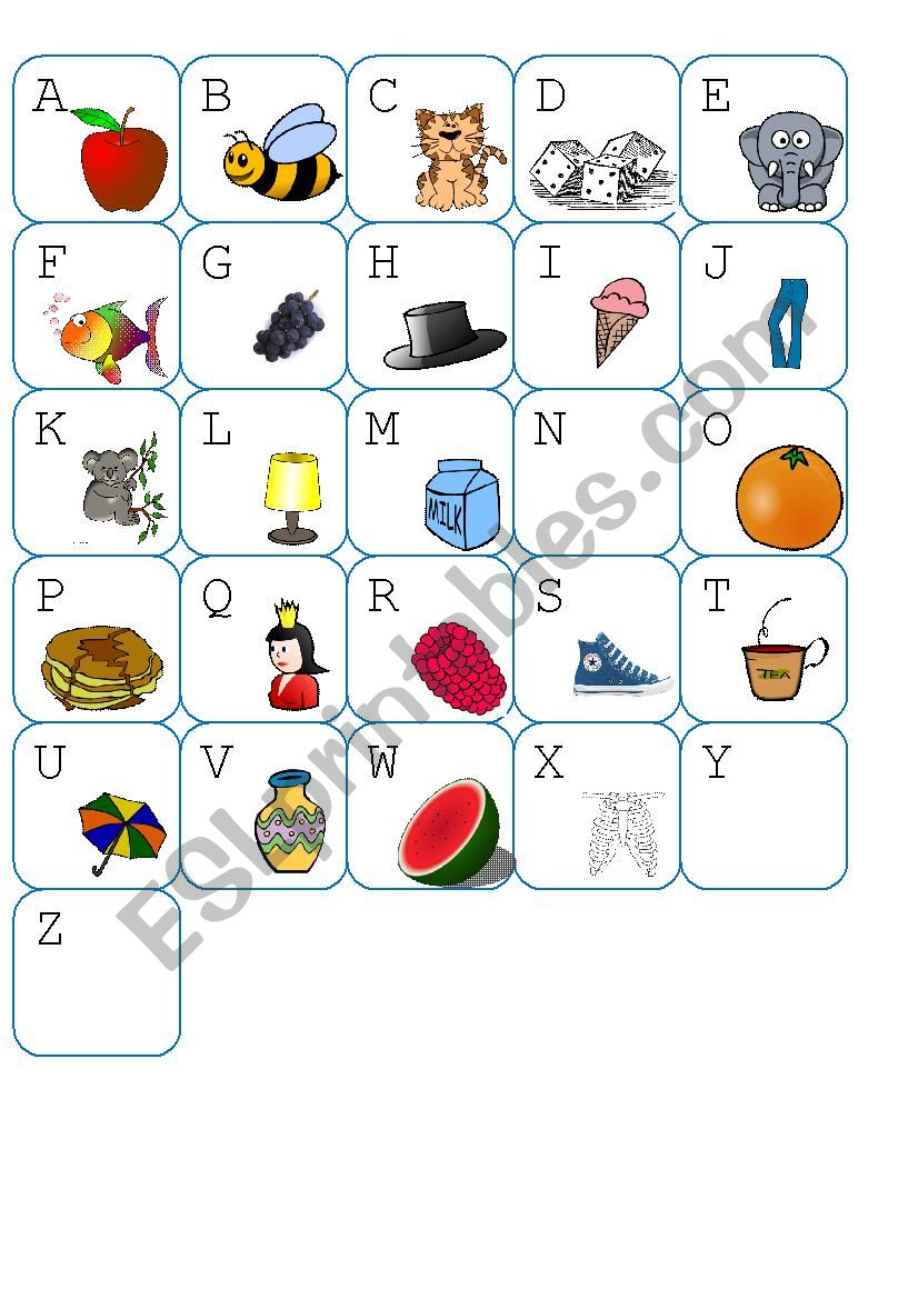 English Alphabet ESL Worksheet By Allisa monalis