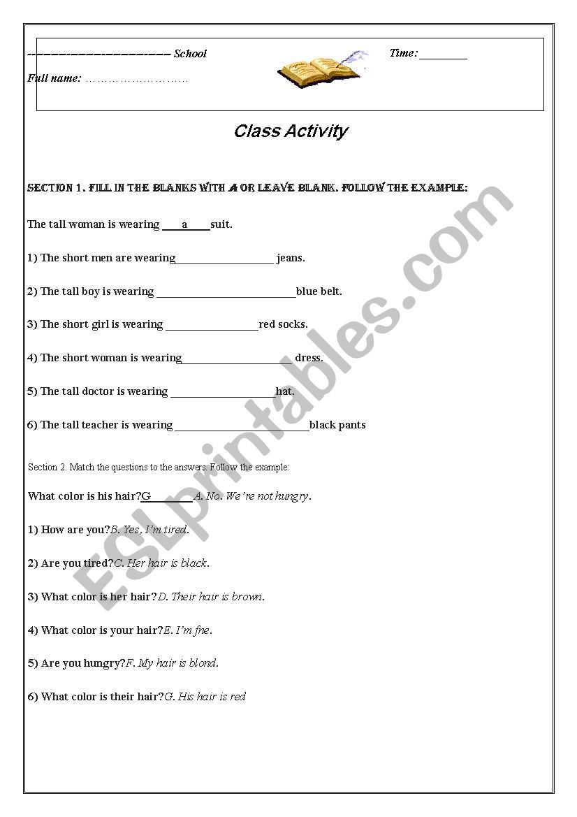 Basic Grammar 3 worksheet