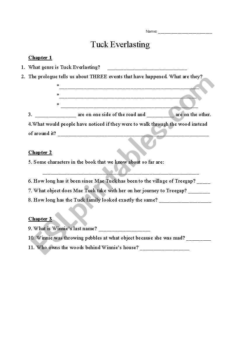 Tuck Everlasting Studyguide 1-5