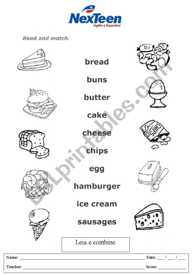 Food worksheet