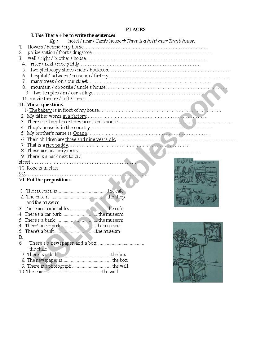 PLACES worksheet