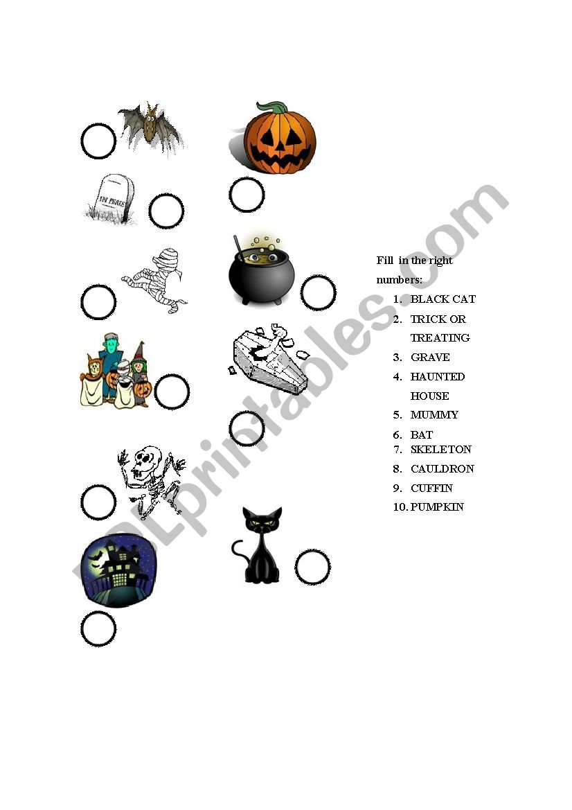 Halloween 2016 worksheet