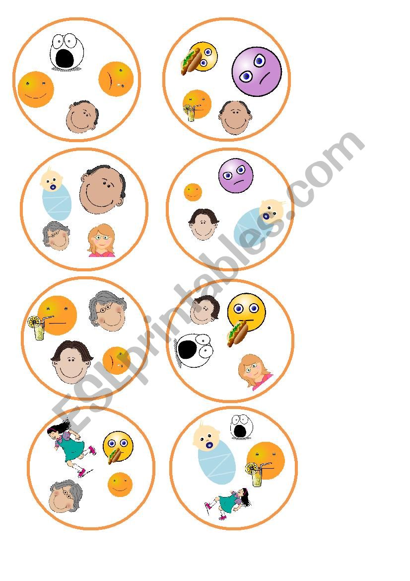 Dobble feelings worksheet