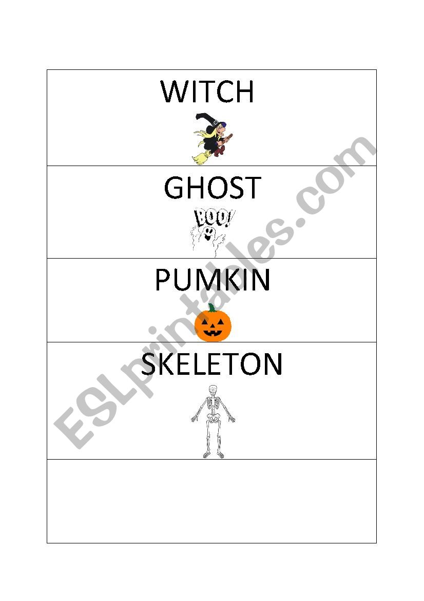 HALLOWEEN PICTIONARY worksheet