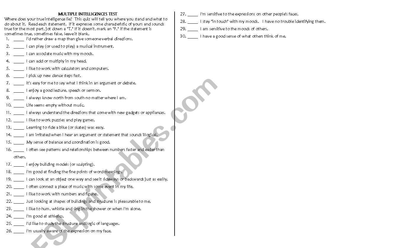 Multiple Intelligences in the classroom