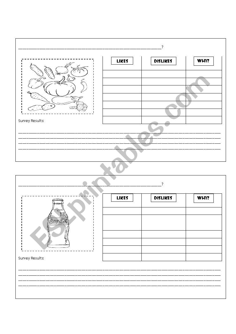 Food Survey worksheet