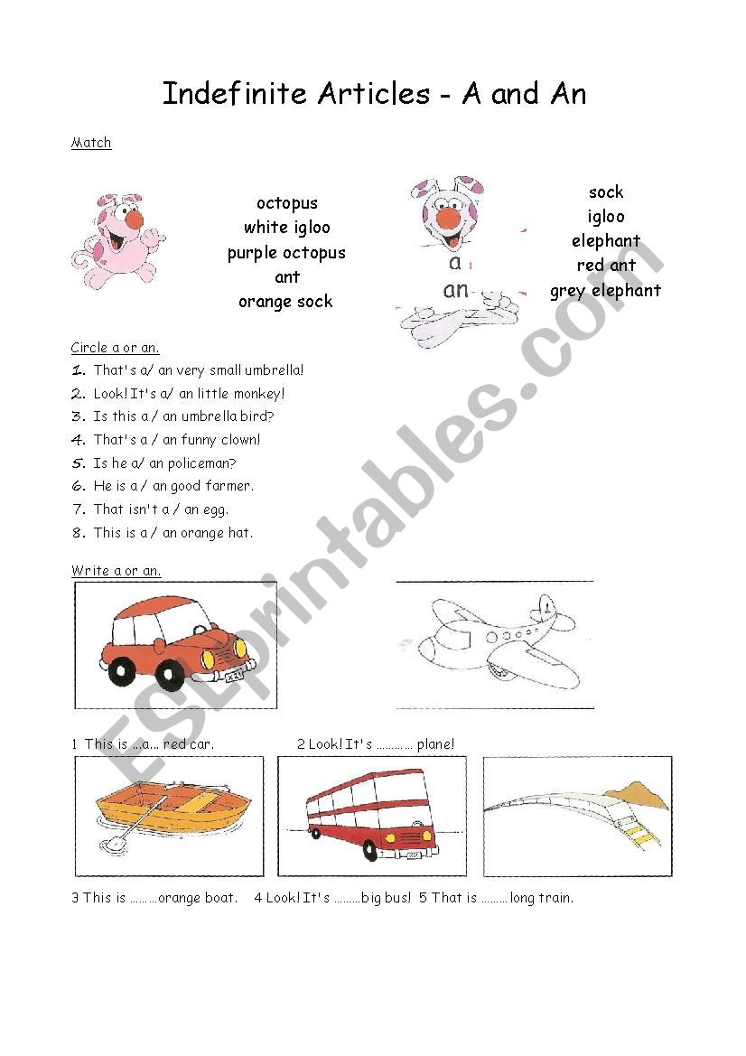 a/an worksheet