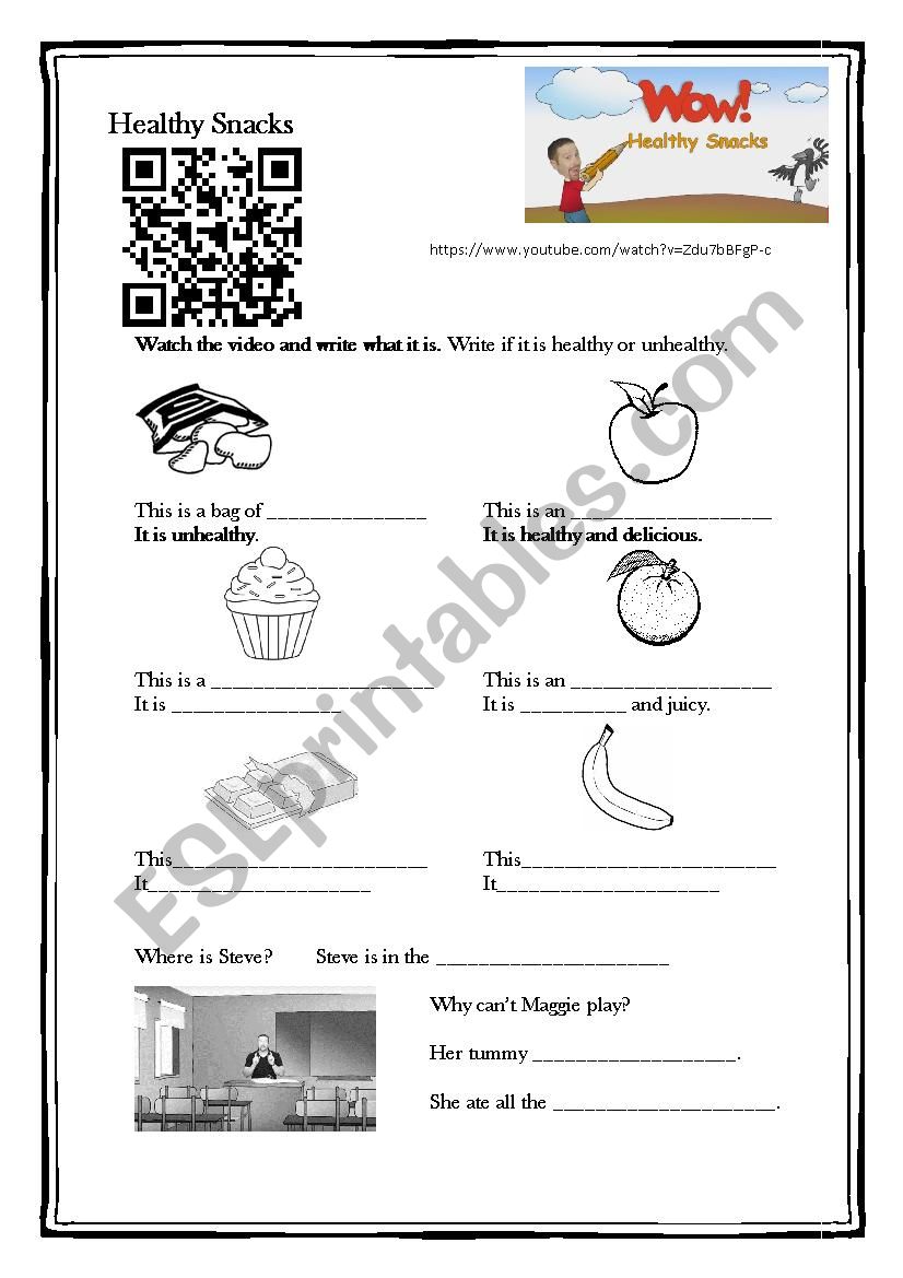 Healthy Snacks worksheet