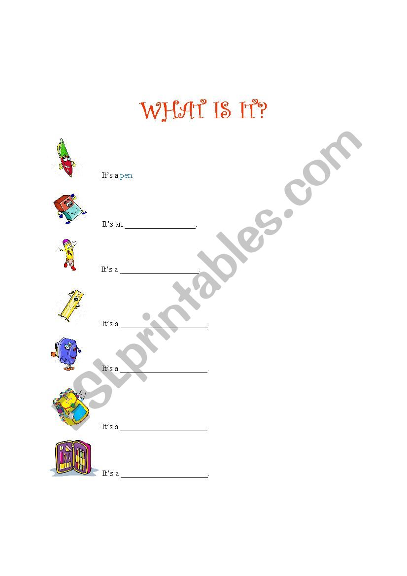 School Supplies worksheet