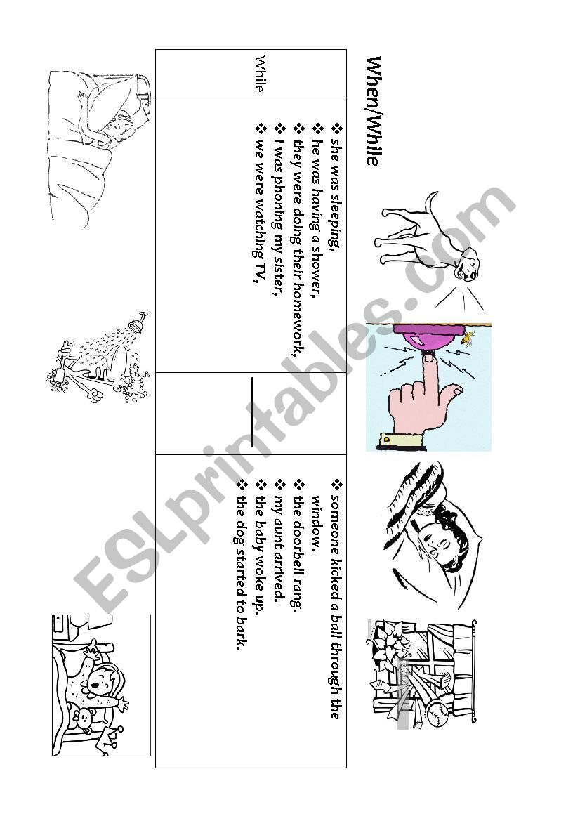 When and while in past simple and continuous tenses