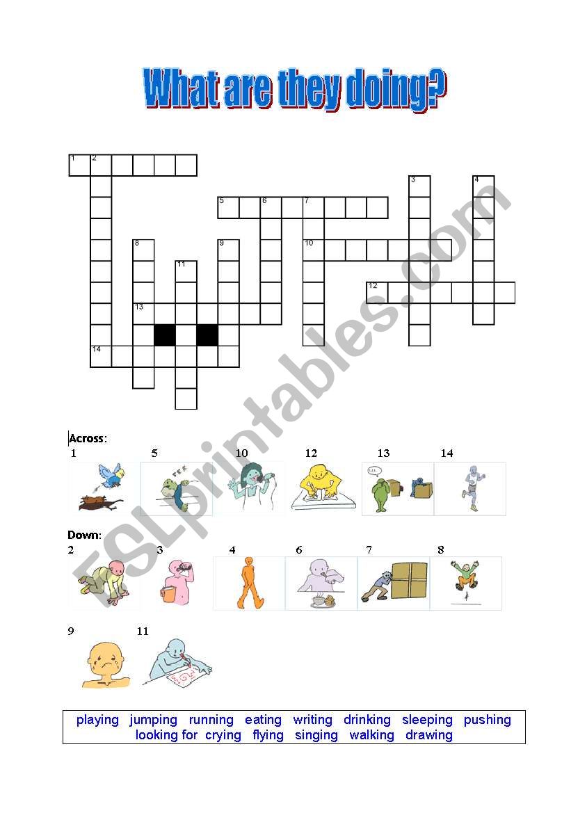 Crossword : What are they doing?