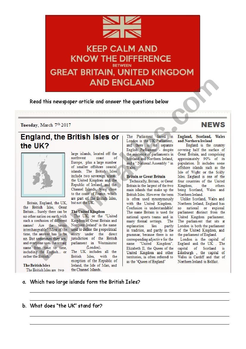 The British Isles vs the United Kingdom vs England