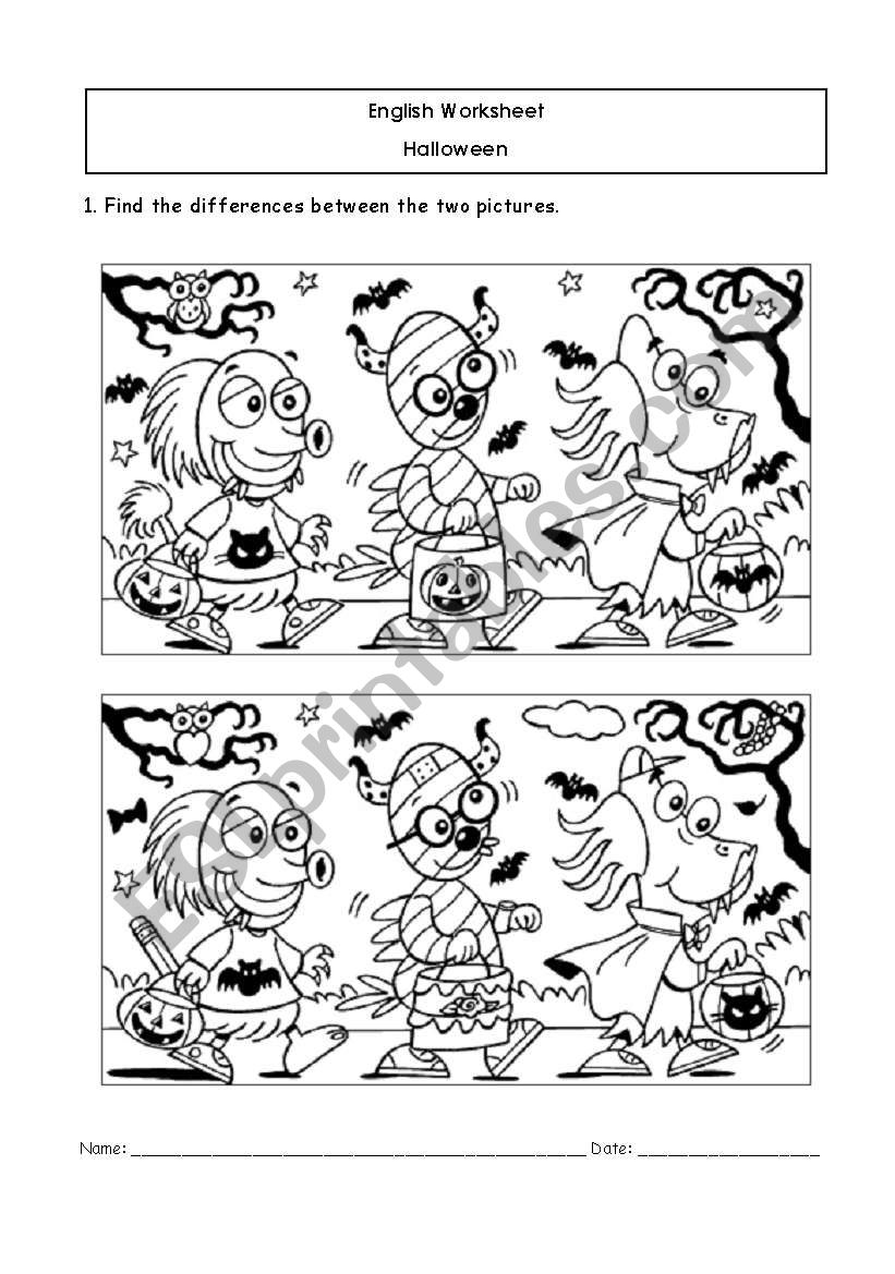 Halloween Differences worksheet