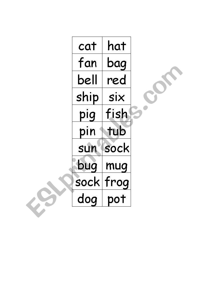 Short Vowels  worksheet