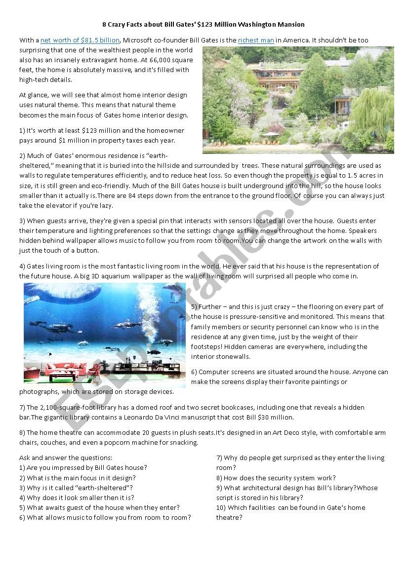 8 Crazy Facts about Bill GatesÂ´ $123 Million Washington Mansion