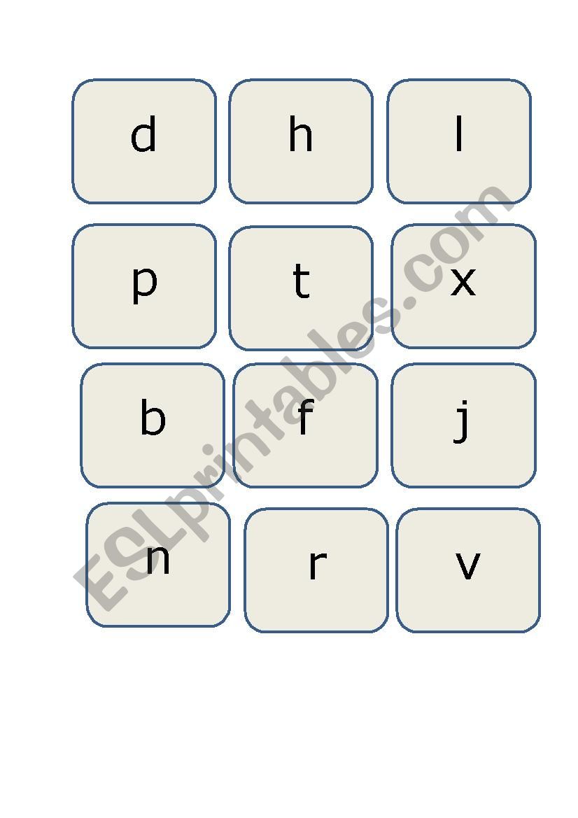 Phonics cards worksheet