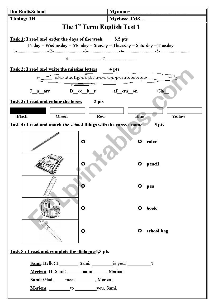 1MS test1 - Second generation typology