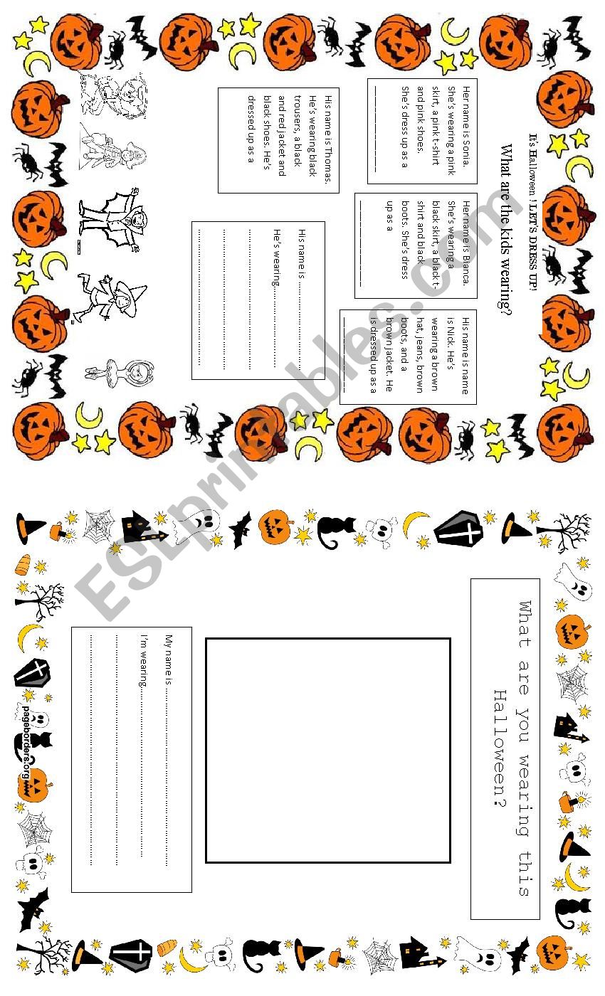 Halloween costumes worksheet