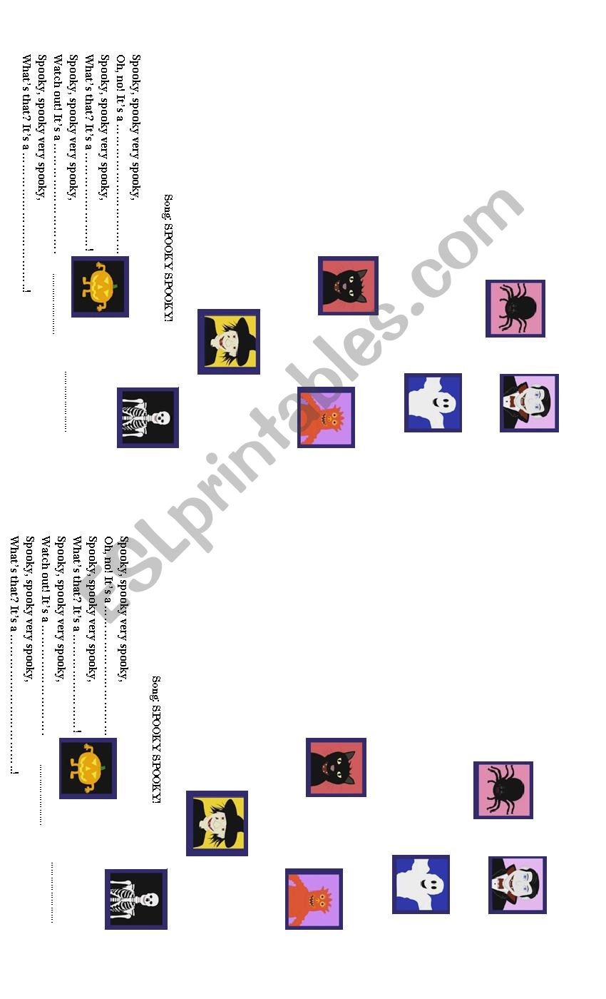 spooky spooky worksheet