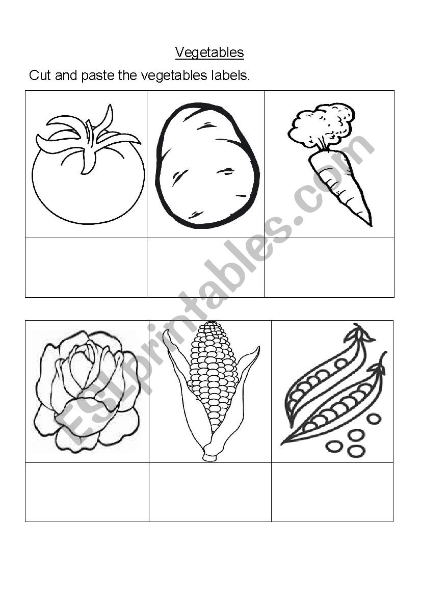 Fruits and vegetables worksheet