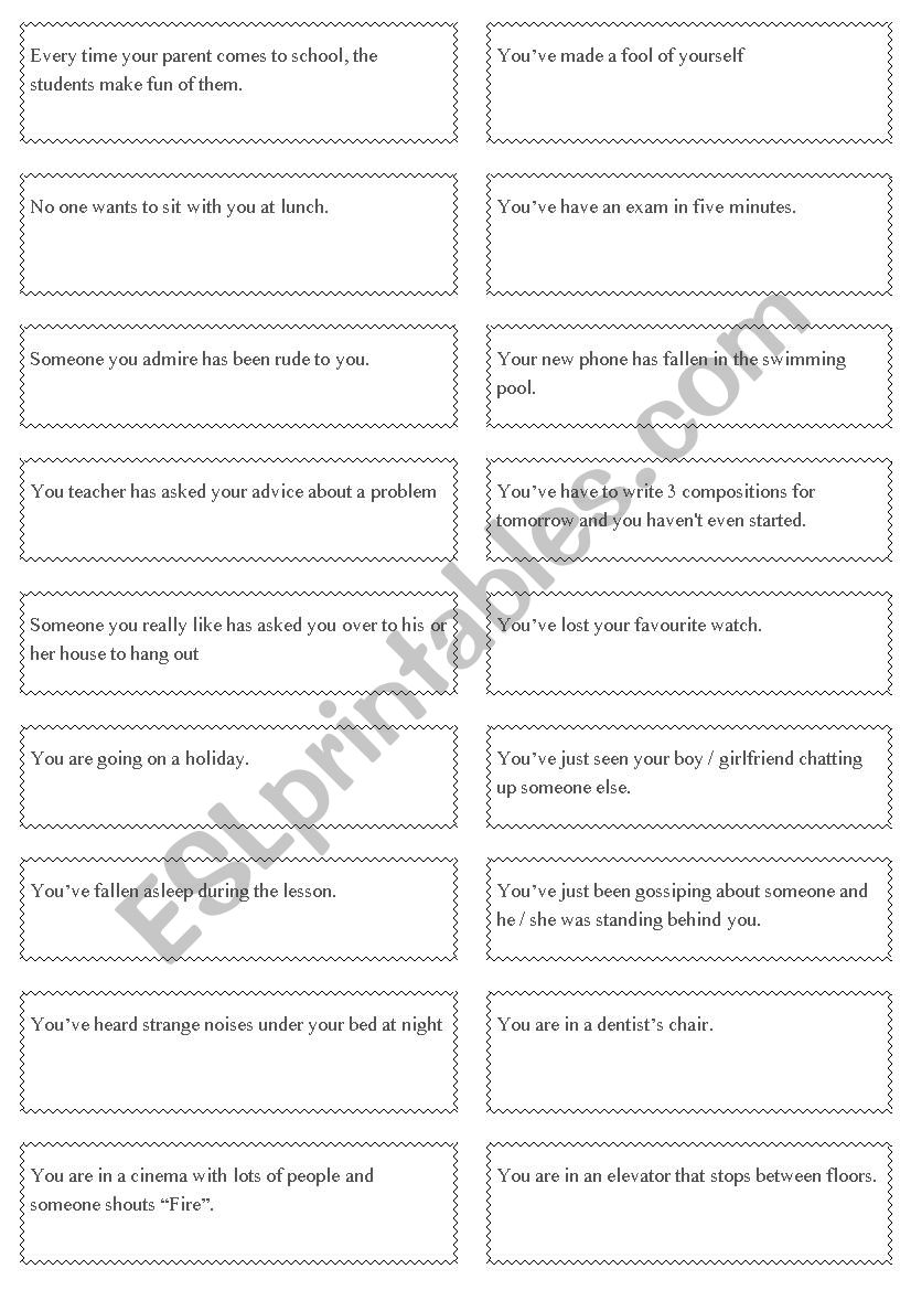 How do you feel when ... worksheet