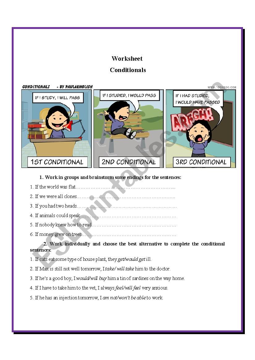 Conditional worksheet worksheet