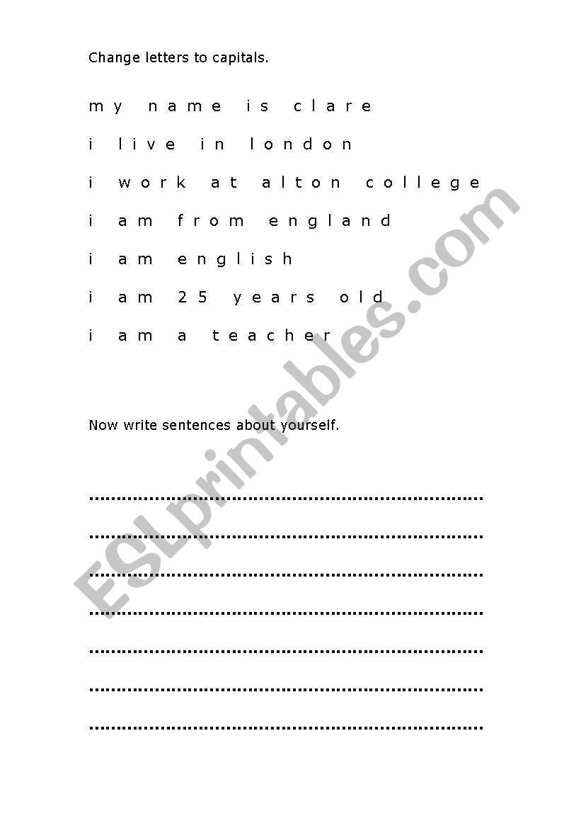 Using Capitals for Personal Information