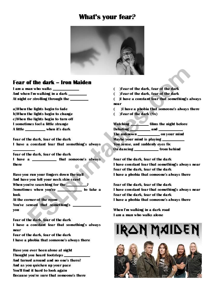 WhatÂ´s your fear worksheet