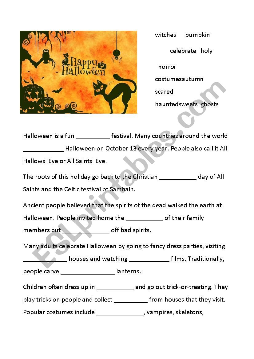 Halloween worksheet