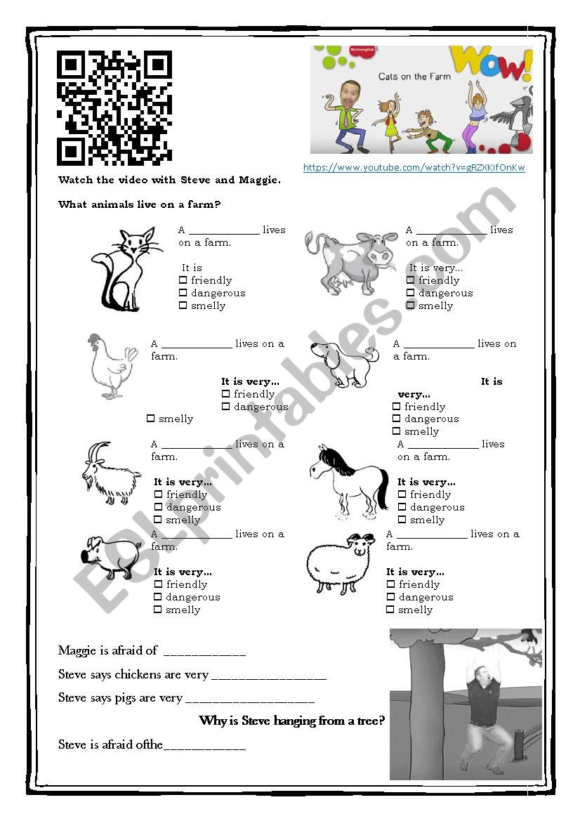 Cats on a Farm (WOW English) worksheet