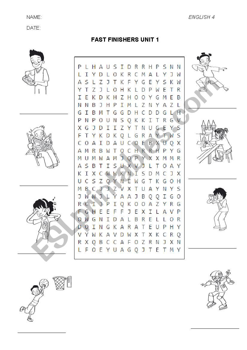 Hobbies wordsearch stay cool 4