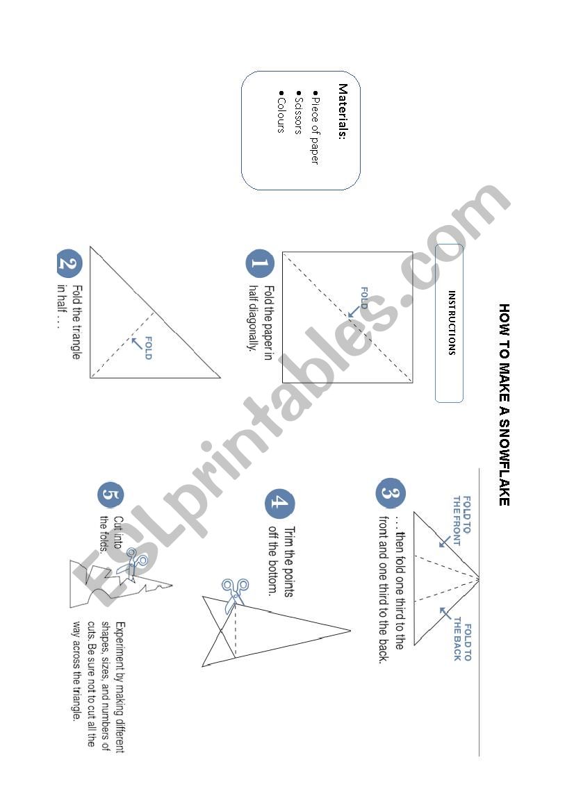 How to make a snowflake worksheet