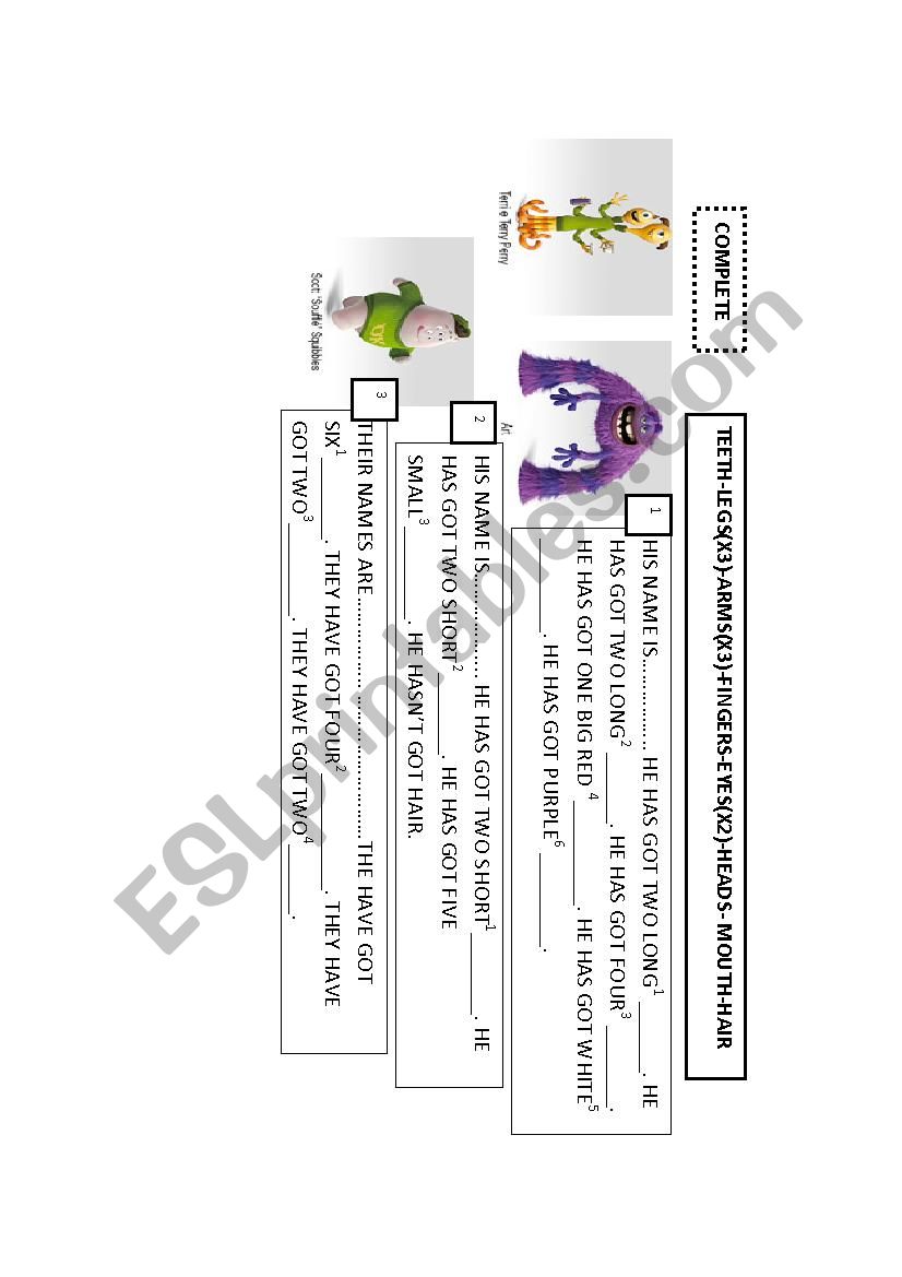 FILL IN THE GAPS  worksheet