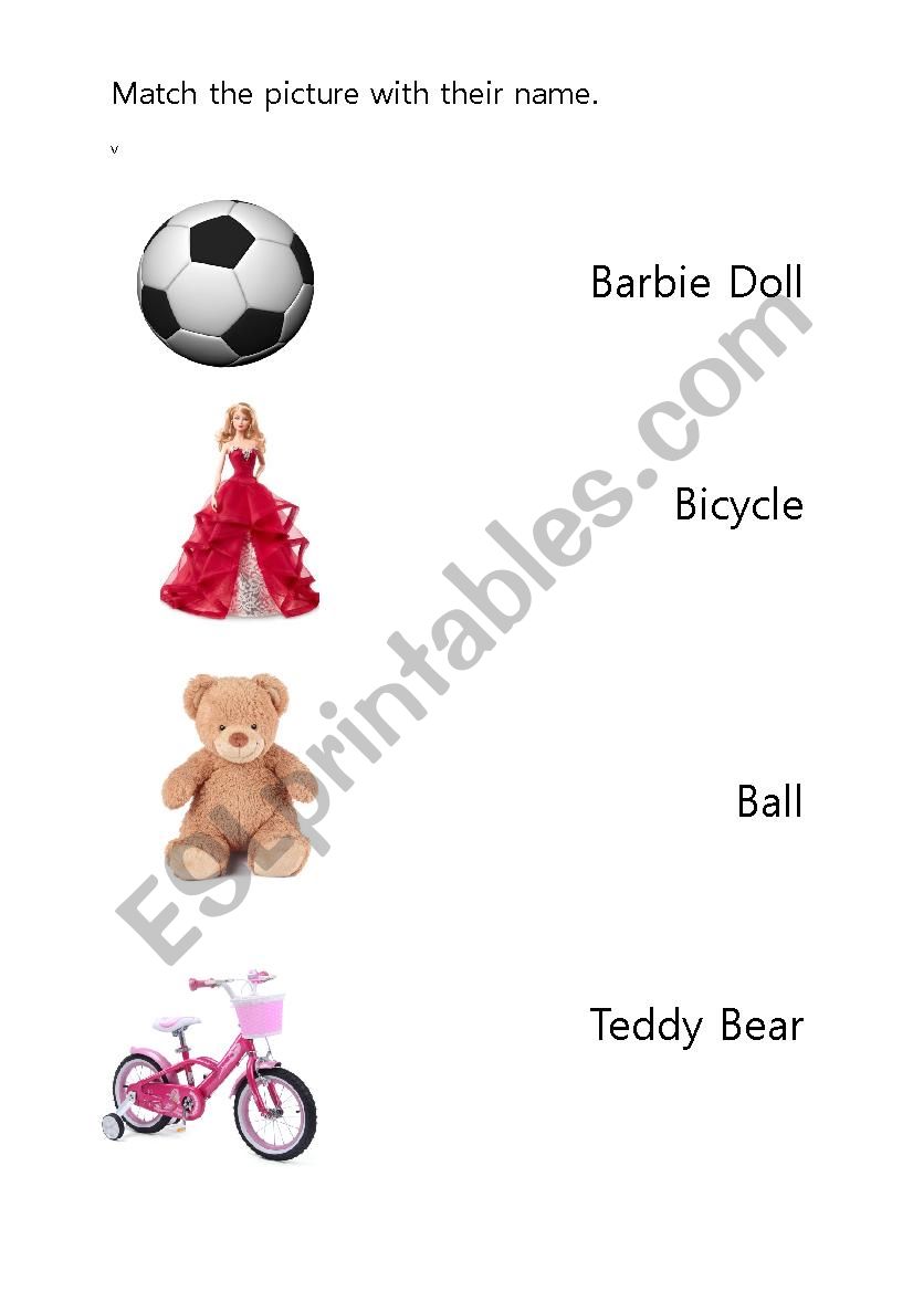 Match and first letter sound of Toys