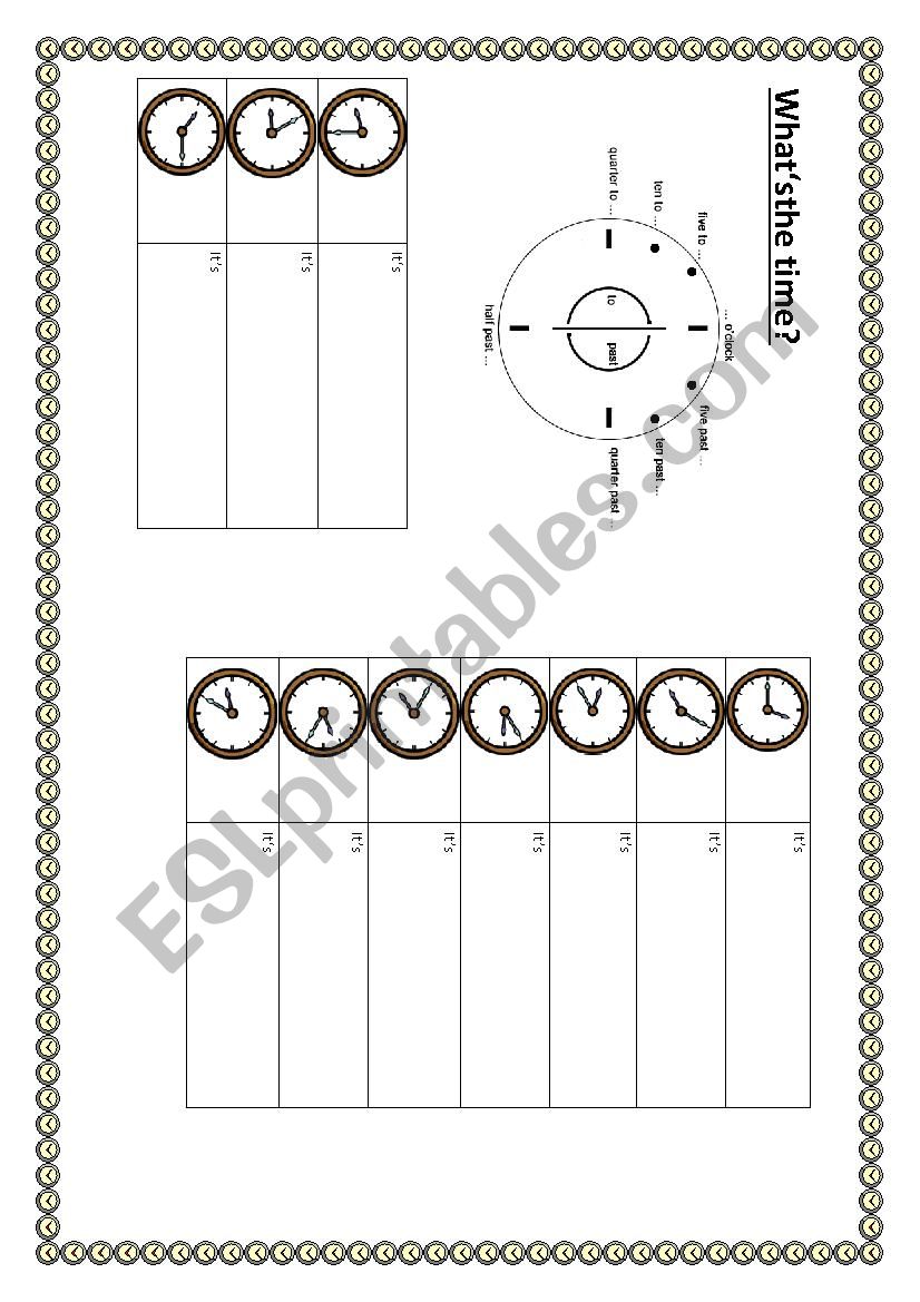 Whats the time? worksheet