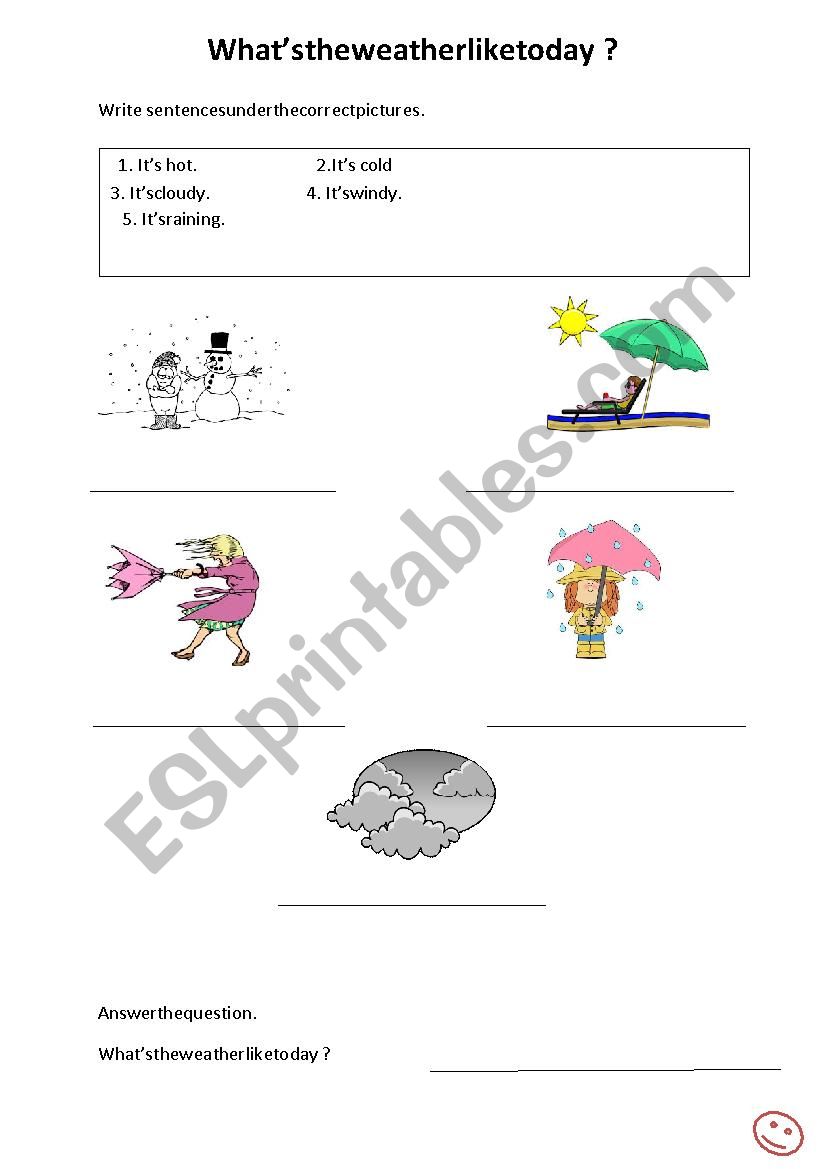 Weather worksheet